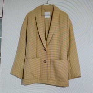 Madewell Lightspun Dorset Textured Soft Slouchy Unconstructed Button Blazer Med